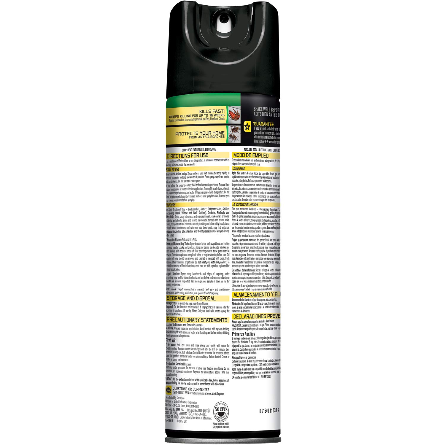 Black Flag Ant & Roach Killer Aerosol, Spring Fresh Scent, 17.5-Ounce, 12-Pack