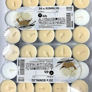 IKEA Home Decoration Sinnlig Scented Tealight, Vanilla Pleasure, Natural- 30 /Pack, Multicolor