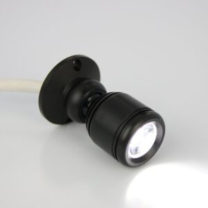 Micro Pivoting LED Spotlight - 1 Watt High Power LED Lamp - Tiny Size, Cool White LED, 12 to 28VDC