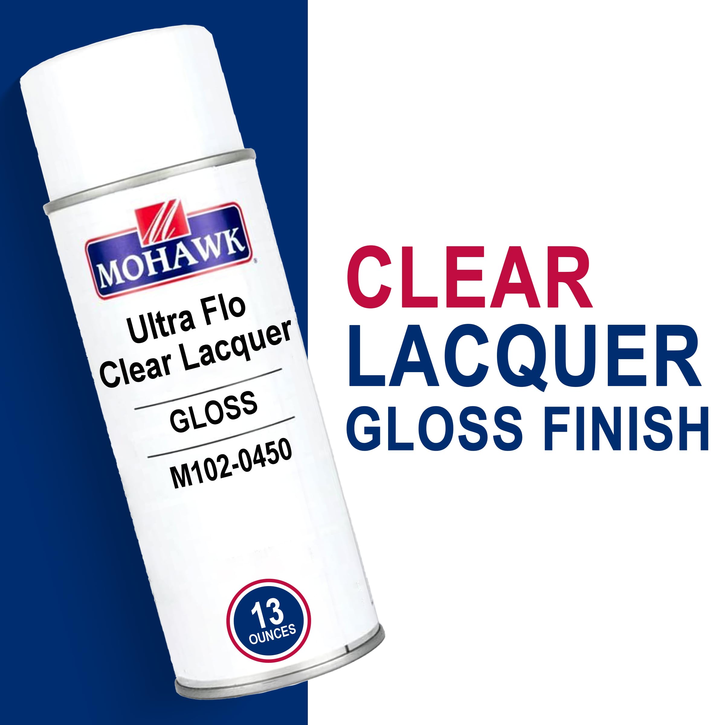 Mohawk Finishing Products Ultra-Flo Clear Lacquer, Clear Gloss Finish, ‎M102-0450, 13 oz