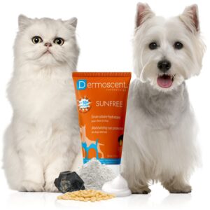 dermoscent sunfree spf30+ cat & dog sunscreen - safe & natural mineral sunscreen moisturizing sun protection - 30 ml / 1 fl. oz.