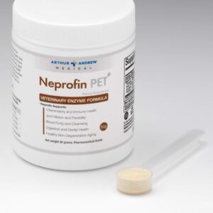 Arthur Andrew Medical, Neprofin PET, Veterinary Enzyme Formula, Household Pet Support for Pain-Free Living, Vegan, Non-GMO, 50g Tub