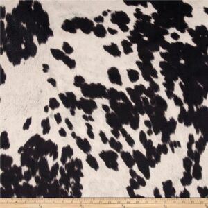 udder madness cow upholstery black, fabric by the yard