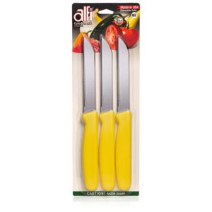 Alfi All-Purpose Knives Aerospace Precision Pointed Tip - Home And Kitchen Supplies - Serrated Steak Knives Set | Made in USA (Multicolor)