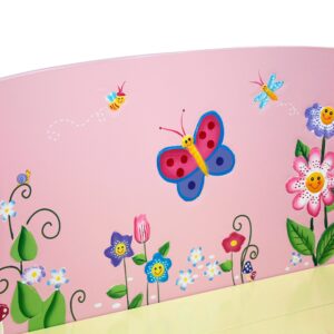 Fantasy Fields Magic Garden Kids Toy Box with Bench Seat, Toy Storage Chest for Kids, Pink