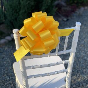 Large Yellow Ribbon Pull Bows - 9" Wide, Set of 6, Spring, Summer, Support Our Troops Ribbon, Gift Bows, Presents, Gift Basket, Fall, Thanksgiving, Christmas, Mardi Gras, Easter