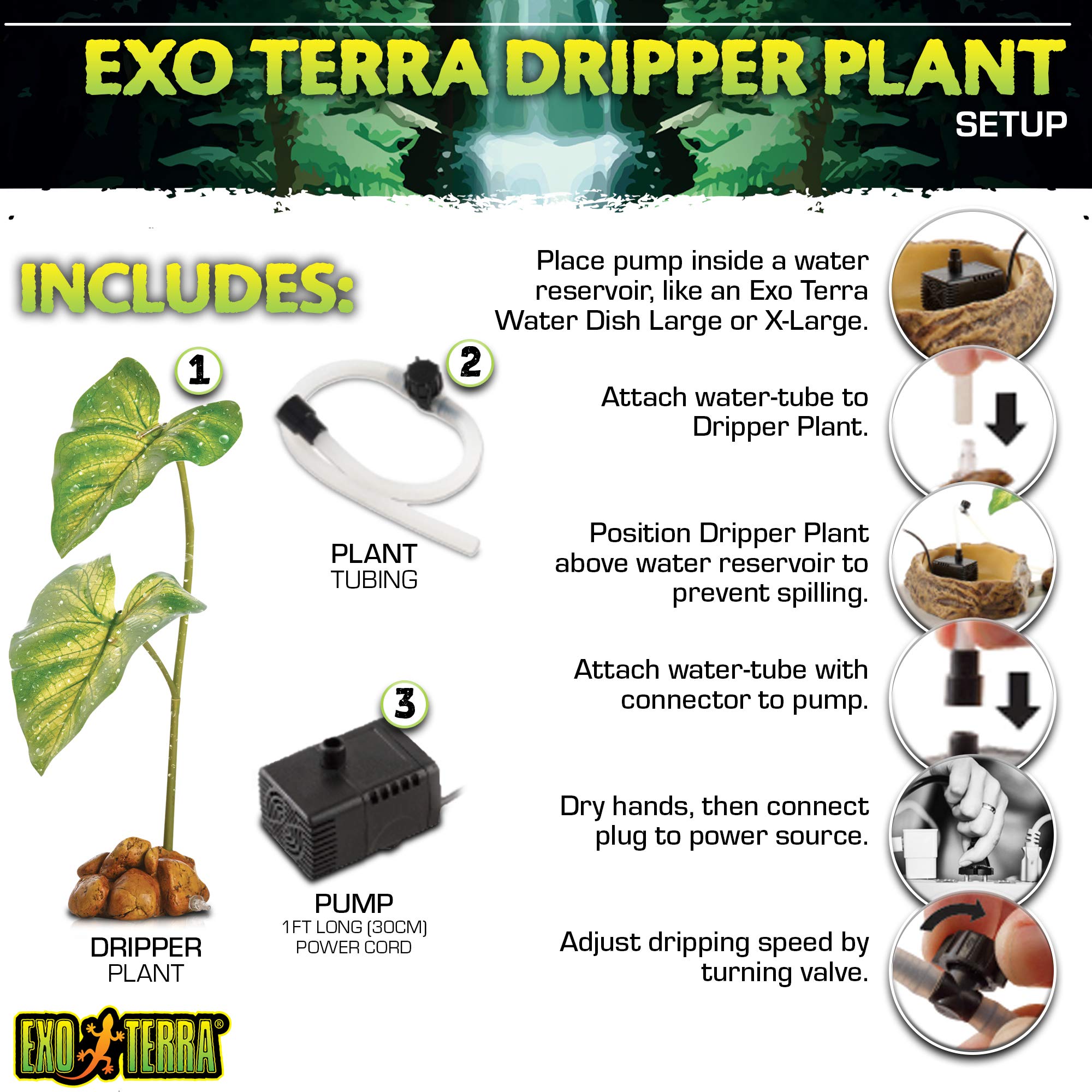 Exo Terra Dripper Plant, Large