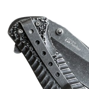 Kershaw Starter Folding Pocket Knife (1301BW); 4Cr14 Steel Blade With Black-Oxide BlackWash Finish, SpeedSafe Assisted, Single-Position Deep Carry Clip; 3.5 oz., 3.5 In. Blade, 7.9 In. Overall Length