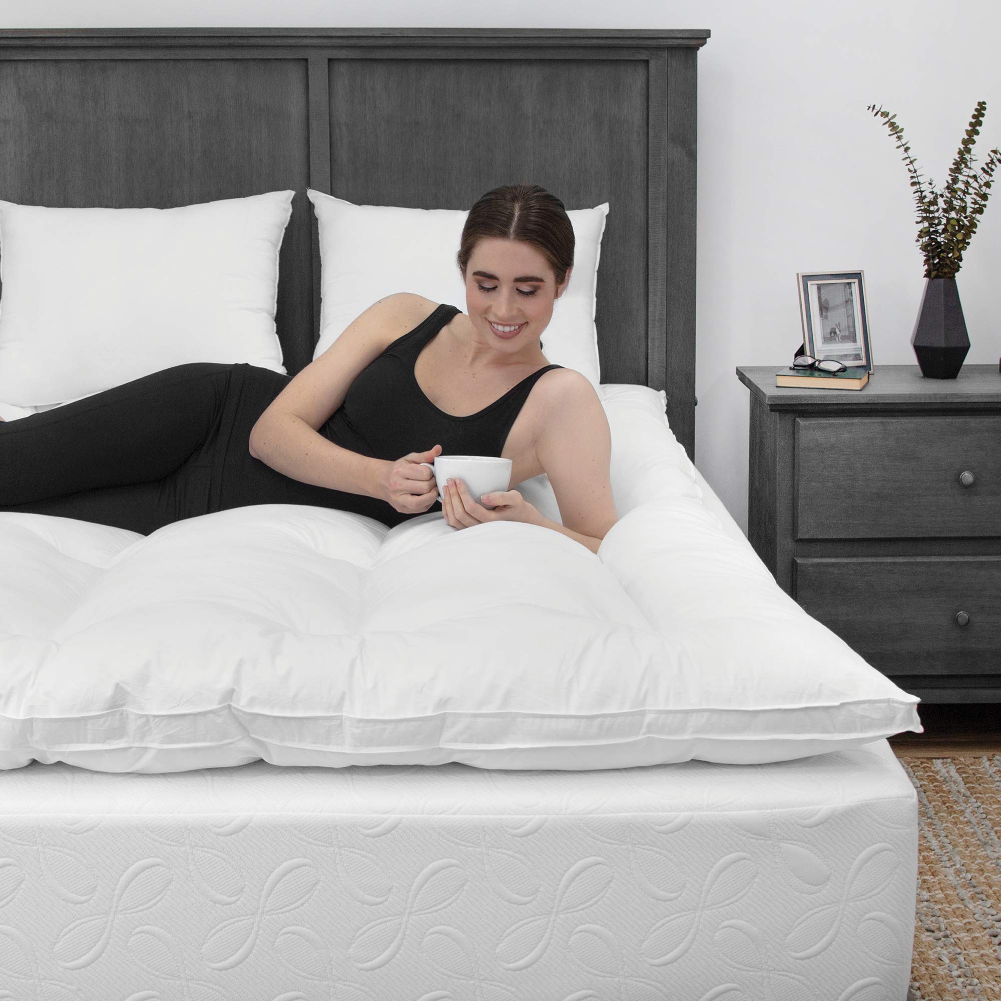 EcoPEDIC 2.5-Inch MemoryLOFT 100% Cotton Cover-Full Mattress Topper, White