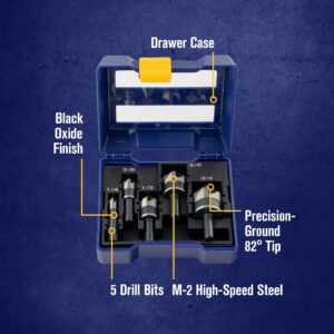 IRWIN Metal Countersink Drill Bit Set, 5 Piece, 1877793