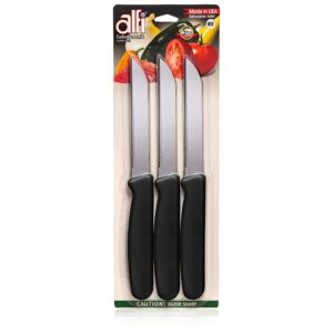 Alfi All-Purpose Knives Aerospace Precision Pointed Tip - Home And Kitchen Supplies - Serrated Steak Knives Set | Made in USA (Multicolor)