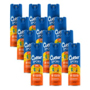 cutter sport insect repellent 6 ounces, aerosol, with 15 percent deet, 12 pack