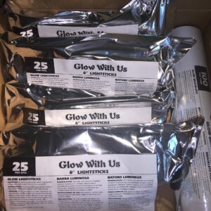 Glow Sticks Bulk Wholesale, 100 6” Industrial Grade Orange Light Sticks. Bright Color, Glow 12-14 Hrs, Safety Glow Stick with 3-Year Shelf Life, GlowWithUs Brand