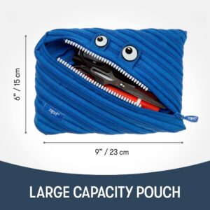 ZIPIT Monster Large Pencil Case for Boys | Pencil Pouch for School, College and Office | Pencil Bag for Kids (Blue)