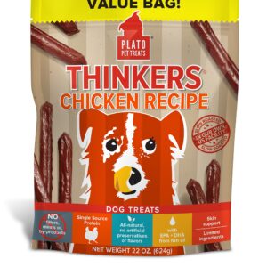 Plato Pet Treats Natural Pet Treats, Chicken 22 oz