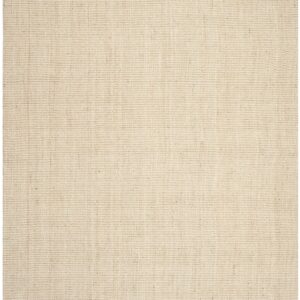 SAFAVIEH Natural Fiber Collection Area Rug - 9' Square, Ivory, Handmade Farmhouse Jute, Ideal for High Traffic Areas in Living Room, Bedroom (NF730A)