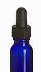 1/2 Oz (15 ml) Blue Boston Round Glass Bottle w/Dropper - Pack of 6