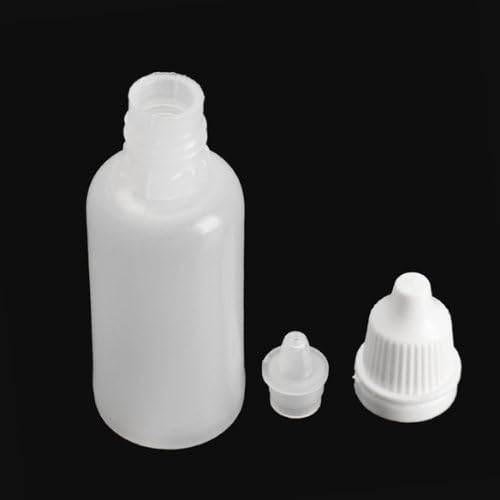 Wowlife Clear 5ml/10ml/8ml/15ml/20ml/30ml/50ml White Plastic Empty Squeezable Dropper Bottles 50 Pcs Eye Liquid Dropper with Caps (5ml)