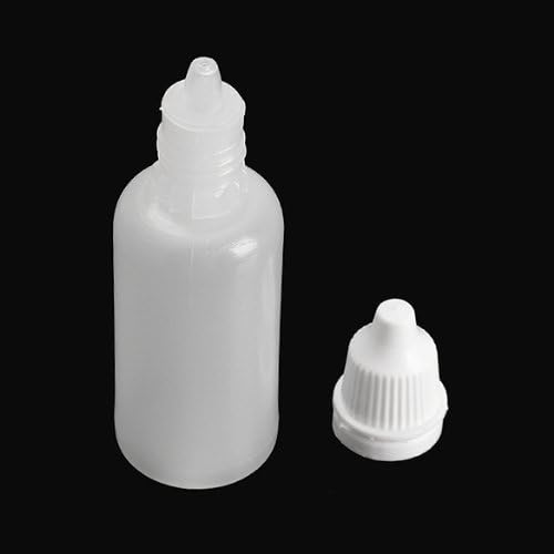 Wowlife Clear 5ml/10ml/8ml/15ml/20ml/30ml/50ml White Plastic Empty Squeezable Dropper Bottles 50 Pcs Eye Liquid Dropper with Caps (5ml)