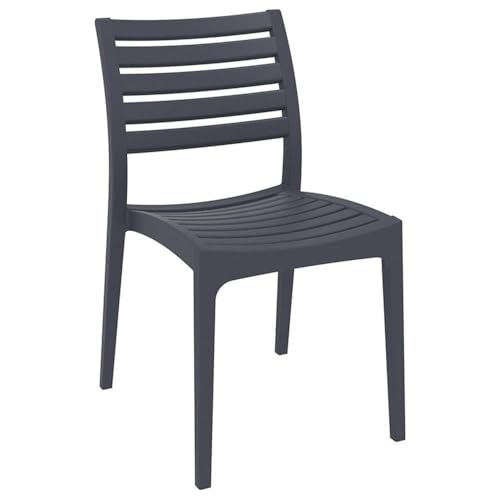 Compamia Ares Outdoor Patio Dining Chair in Dark Gray (Set of 2)