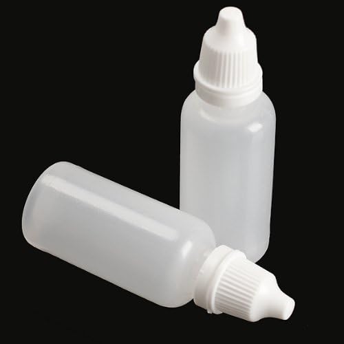 Wowlife Clear 5ml/10ml/8ml/15ml/20ml/30ml/50ml White Plastic Empty Squeezable Dropper Bottles 50 Pcs Eye Liquid Dropper with Caps (5ml)