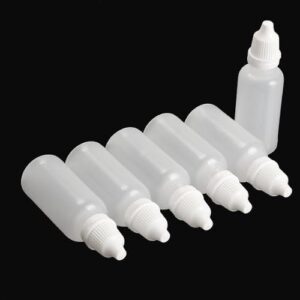 Wowlife Clear 5ml/10ml/8ml/15ml/20ml/30ml/50ml White Plastic Empty Squeezable Dropper Bottles 50 Pcs Eye Liquid Dropper with Caps (5ml)