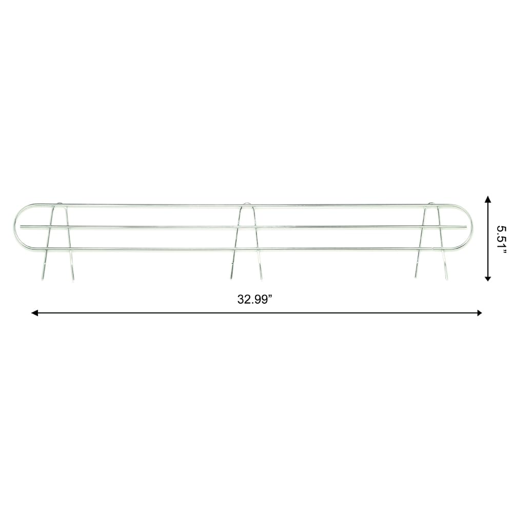 Home Storage Space Wire Shelf Back Ledge, Fits on 36" Wide Wire Shelf, Chrome Color, 2-Pack