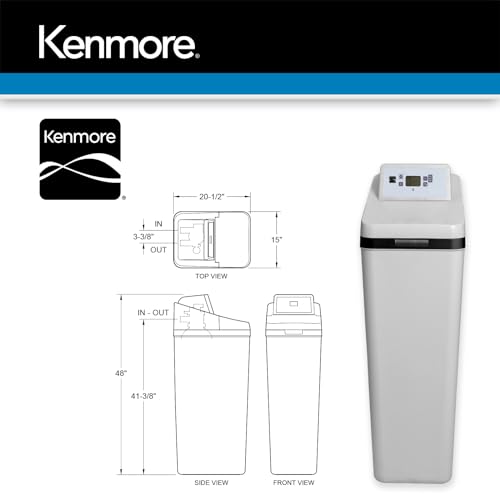 Kenmore 420 Water Softener With Ultra Flow Valve | Reduce Hardness Minerals & Clear Water Iron | Whole Home Water Softener | Easy To Install | Reduce Hard Water In Your Home, Grey