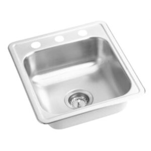 proflo pfsr171963 proflo pfsr171963 bealeton 17" rectangular stainless steel drop in bar sink with 3 faucet holes at 8" centers