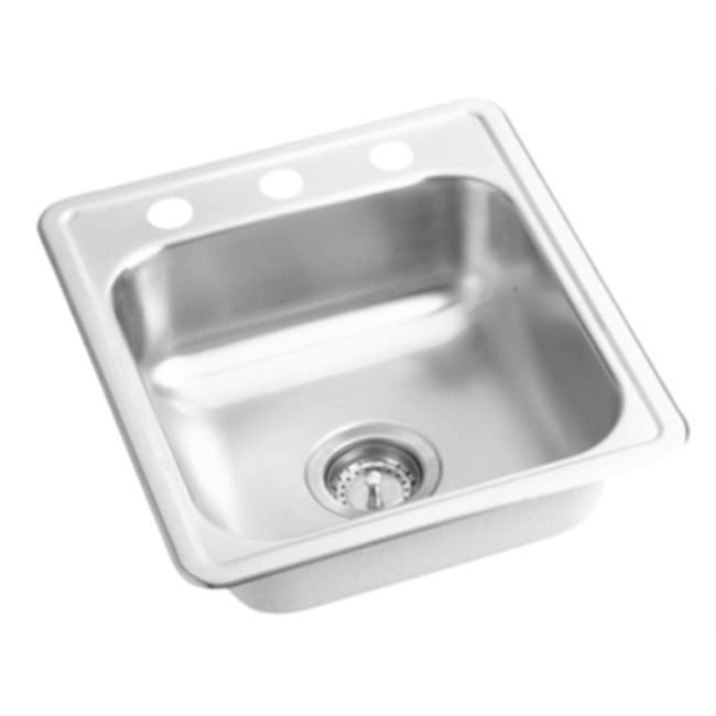 PROFLO PFSR171962 PROFLO PFSR171962 Bealeton 17" Rectangular Stainless Steel Drop In Bar Sink with 2 Faucet Holes at 4" Centers