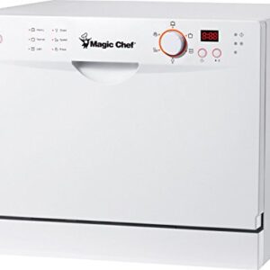 Magic Chef MCSCD6W3 6 Place Setting Countertop Dishwasher, White