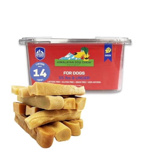 Himalayan Cheese Chews, Long Lasting, Stain Free, Protein Rich, Low Odor,100% Natural, Healthy & Safe, No Lactose, Gluten Or Grains, 3.0 lbs BULK TUB LARGE for Dogs 55 Lbs & Smaller (Package May Vary)