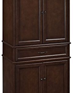 Crosley Furniture Parsons Traditional Pantry Storage Cabinet with Shelves, Kitchen, Dining, or Laundry Room, Vintage Mahogany