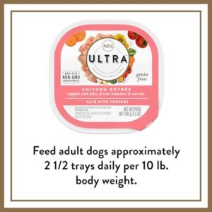 NUTRO ULTRA Adult Grain Free Soft Wet Dog Food, Chicken Entrée Paté with Tomatoes & Carrots, (24) 3.5 oz. Trays