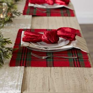 DII Farmhouse Christmas Plaid Dining Table & Kitchen Décor, Holiday Placemat Set, 13x19, Red & Green, 6 Count