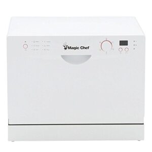 Magic Chef MCSCD6W3 6 Place Setting Countertop Dishwasher, White