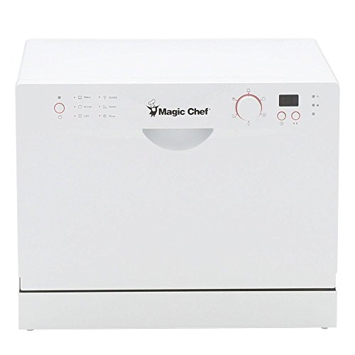 Magic Chef MCSCD6W3 6 Place Setting Countertop Dishwasher, White