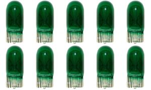 cec industries #194g (green) bulbs, 14 v, 3.78 w, w2.1x9.5d base, t-3.25 shape (box of 10)