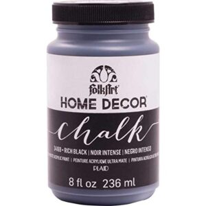 folkart 34169 home décor acrylic chalk furniture & craft paint in assorted colors, 8 ounce, rich black