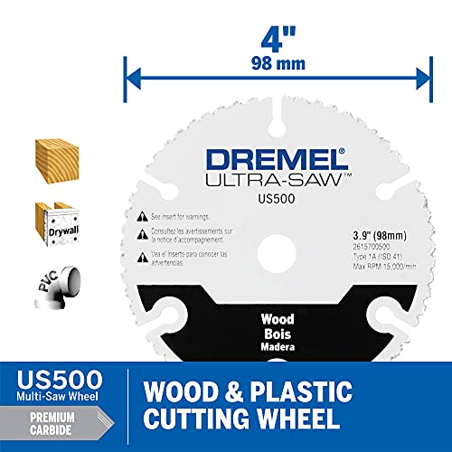 Dremel US500-01 Ultra-Saw 4-Inch Carbide Wood Cutting Wheel, White