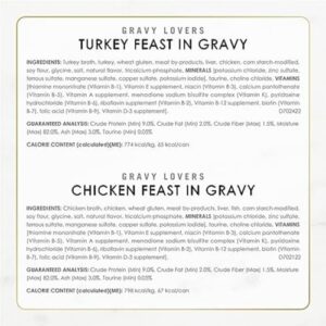 Purina Fancy Feast Gravy Lovers Poultry and Beef Grilled Gourmet Wet Cat Food Variety Pack - (Pack of 30) 3 oz. Cans