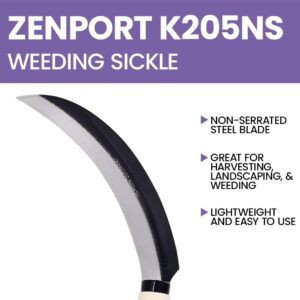 Zenport K205NS 6.5 in. Blade Harvest Knife Weeding Sickle Berry Lavender Vegetable Landscape, Wood