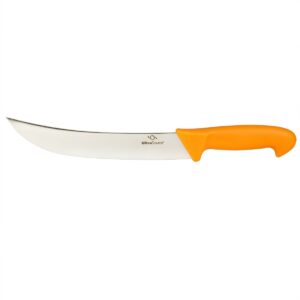 ultrasource - 449413 butcher knife, 10" cimeter blade safety orange