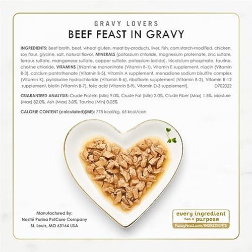 Purina Fancy Feast Gravy Lovers Poultry and Beef Grilled Gourmet Wet Cat Food Variety Pack - (Pack of 30) 3 oz. Cans