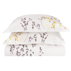 100% cotton, 3-piece king/california king, single ply, soft, embroidered reed duvet cover set