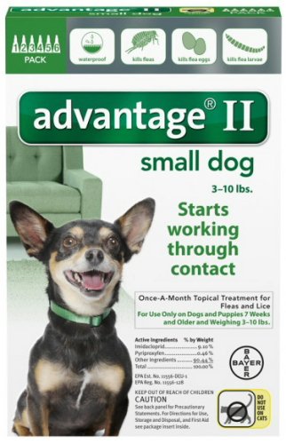 ADVANTAGE II Dog Flea Control 0-10 lbs Green 6 Month