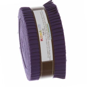 robert kaufman ru-324-40 40 piece strips kona cotton sediment fabric, 2-1/2", purple