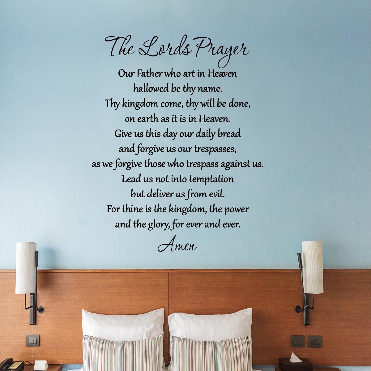 The Lord's Prayer Bible Wall Decal Our Father Vinyl Wall Art Scripture Quote Faith Home Christian Decor Stickers