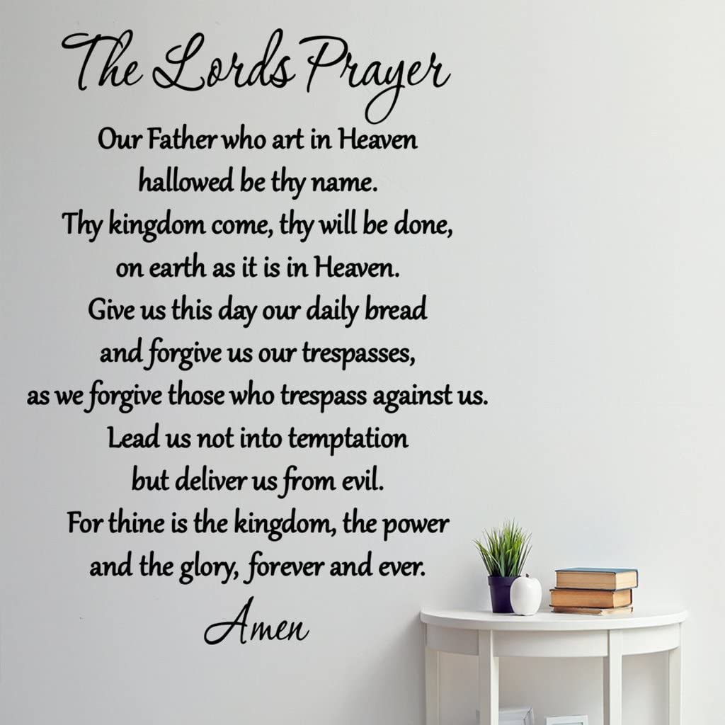 The Lord's Prayer Bible Wall Decal Our Father Vinyl Wall Art Scripture Quote Faith Home Christian Decor Stickers