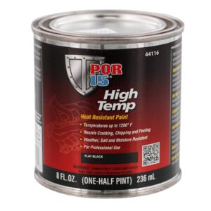 por-15 high temperature paint, high heat resistant paint, weather and moisture resistant, 8 fluid ounces, flat black